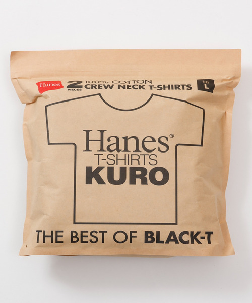 HANES(ヘインズ)の「【Hanes/ヘインズ】メンズ KURO 【2枚組】クルーネックTシャツ(Tシャツ/カットソー・メンズ・ブラック・M/S/XL/L)」の6枚目の写真