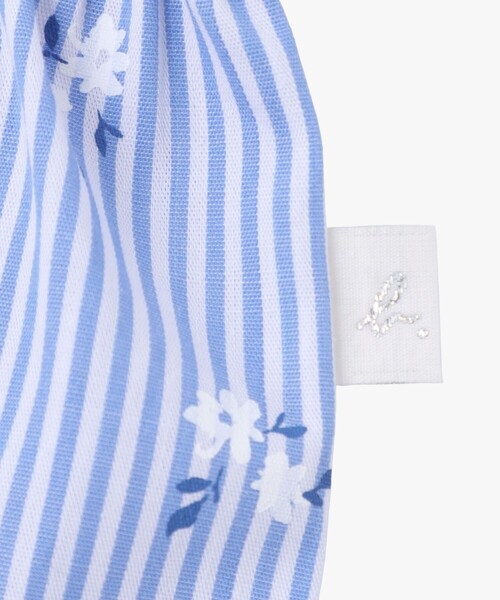 agnes b.（アニエスベー）の「ベビー フラワープリント ストライプ コットン 半袖ワンピース&ブルマ セット（ワンピース・キッズ・ネイビー・2YEAR/1YEAR/18M）」の7枚目の写真