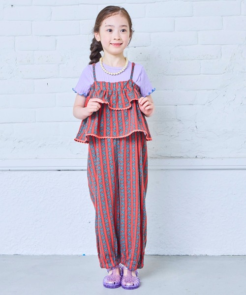 MARKEY'S(マーキーズ)の「フリフリサロペット(サロペット/オーバーオール・キッズ・グリーン/チャコール/ブラウン・80/90/100/110/120/130)」の8枚目の写真
