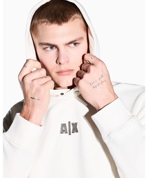 ARMANI EXCHANGE（アルマーニエクスチェンジ）の「【A|X アルマーニ エクスチェンジ】AXロゴ フーデッドスウェットプルオーバー(EC限定カラー含)（スウェット）」