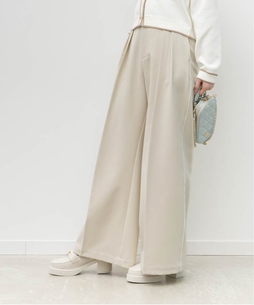 RANDA(ランダ)の「ラインレースタックワイドパンツ(その他パンツ・レディース・グレー/クリーム/ベージュ・1/0)」の14枚目の写真