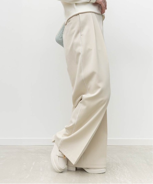 RANDA(ランダ)の「ラインレースタックワイドパンツ(その他パンツ・レディース・グレー/クリーム/ベージュ・1/0)」の15枚目の写真
