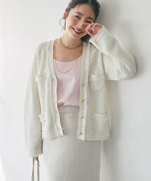 La boutique BonBon | 【オフでもオフィスでも】綿麻ラメバスケットカーディガン(カーディガン/ボレロ)