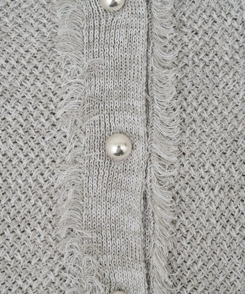 La boutique BonBon（ラブティックボンボン）の「【オフでもオフィスでも】綿麻ラメバスケットカーディガン（カーディガン/ボレロ・レディース・オフホワイト/ライトグレー・FREE）」の13枚目の写真