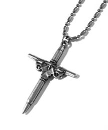 MASSNOUN（マスノウン）の「BULLET&SHOT クロスネックレス MSNAJ003-BS（ネックレス）」