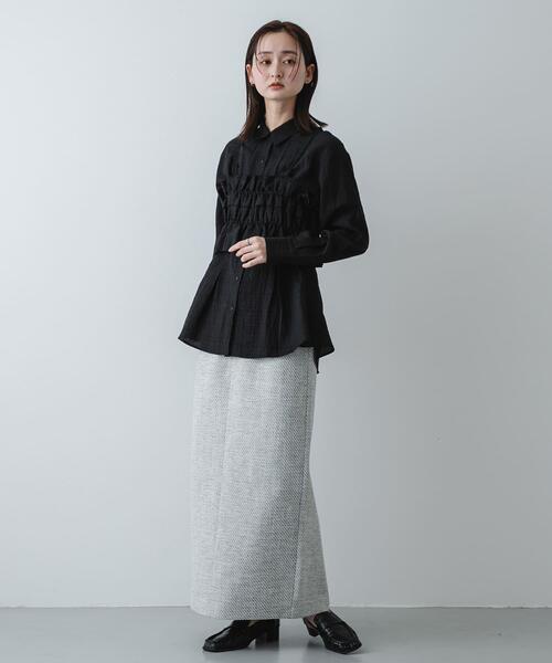 SENSE OF PLACE by URBAN RESEARCH（センスオブプレイスバイアーバンリサーチ）の「ツイードアイラインスカート（スカート・レディース・ホワイト系その他/ブラック系その他・SMALL/MEDIUM）」の5枚目の写真