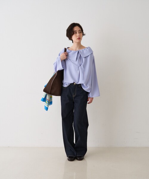 manipuri(マニプリ)の「【manipuri/マニプリ】カクテル コットンシルクストール 120×120 インド製(ストール/ショール・レディース・ライトブルー・フリー)」の11枚目の写真