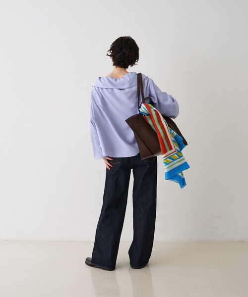 manipuri(マニプリ)の「【manipuri/マニプリ】カクテル コットンシルクストール 120×120 インド製(ストール/ショール・レディース・ライトブルー・フリー)」の12枚目の写真