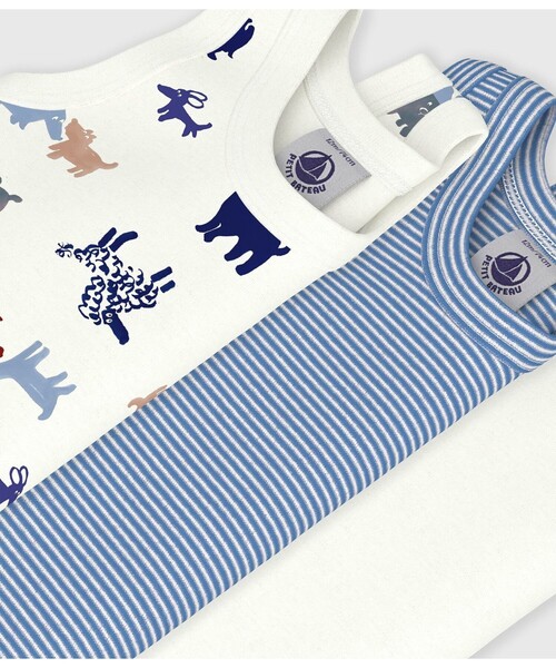PETIT BATEAU（プチバトー）の「プリントノースリーブボディ３枚組（ロンパース・キッズ・その他1・6MONTH/12MONTH/18MONTH/24MONTH）」の3枚目の写真