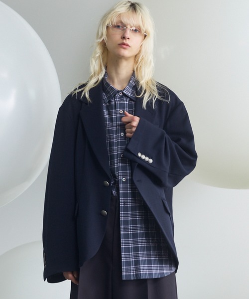 MAISON SPECIAL(メゾンスペシャル)の「《UNISEX》Slab Rayon Relax-Over 2B Tailored Jacket/スラブレーヨンリラックスオーバー2Bテーラードジャケット【MAISON SPECIAL/メゾンスペシャル】■セットアップ対応■(テーラードジャケット・メンズ・グレイッシュベージュ/ブラック/グレー/ネイビー・2/1/0)」の1枚目の写真