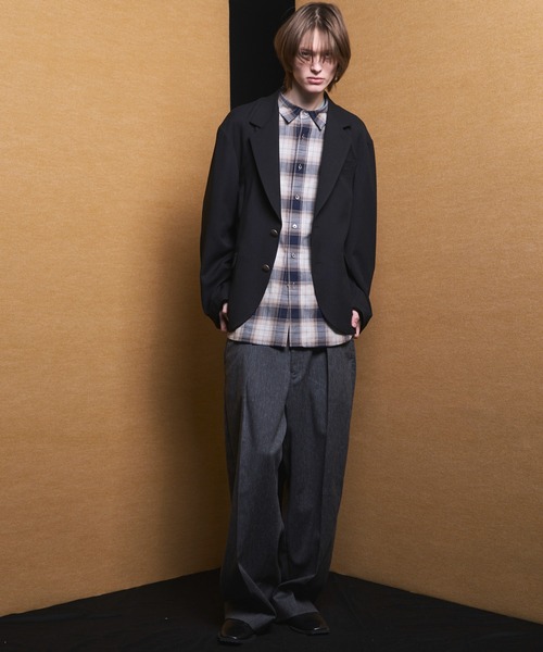 MAISON SPECIAL(メゾンスペシャル)の「《UNISEX》Slab Rayon Relax-Over 2B Tailored Jacket/スラブレーヨンリラックスオーバー2Bテーラードジャケット【MAISON SPECIAL/メゾンスペシャル】■セットアップ対応■(テーラードジャケット・メンズ・グレイッシュベージュ/ブラック/グレー/ネイビー・2/1/0)」の7枚目の写真