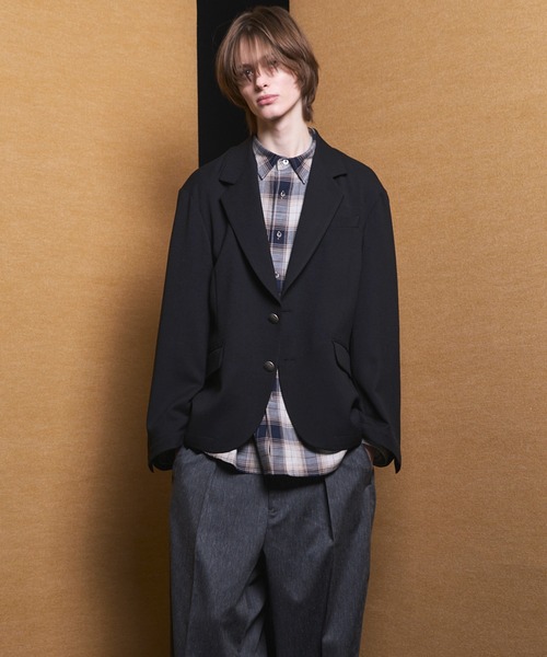MAISON SPECIAL(メゾンスペシャル)の「《UNISEX》Slab Rayon Relax-Over 2B Tailored Jacket/スラブレーヨンリラックスオーバー2Bテーラードジャケット【MAISON SPECIAL/メゾンスペシャル】■セットアップ対応■(テーラードジャケット・メンズ・グレイッシュベージュ/ブラック/グレー/ネイビー・2/1/0)」の14枚目の写真