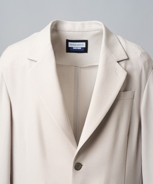 MAISON SPECIAL(メゾンスペシャル)の「《UNISEX》Slab Rayon Relax-Over 2B Tailored Jacket/スラブレーヨンリラックスオーバー2Bテーラードジャケット【MAISON SPECIAL/メゾンスペシャル】■セットアップ対応■(テーラードジャケット・メンズ・グレイッシュベージュ/ブラック/グレー/ネイビー・2/1/0)」の22枚目の写真