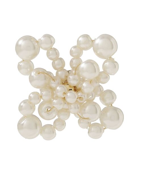 earth music&ecology（アースミュージックアンドエコロジー）の「パールフラワーピアス（ピアス（両耳用）・レディース・ブラック/アイボリー・FREE）」の5枚目の写真