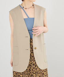 IENA | 《セットアップ対応》ウォッシャブル シャークツイード ジレ(ベスト)