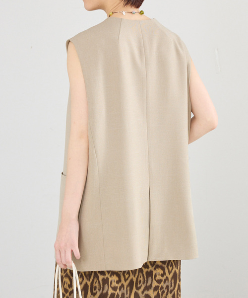 IENA（イエナ）の「《セットアップ対応/》ウォッシャブル シャークツイード ジレ（ベスト・レディース・ブラウン/ベージュ・FREE）」の15枚目の写真