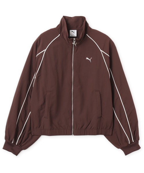 PUMA(プーマ)の「PUMA T7 BALLOON SLEEVE PIPING RELAXED WOVEN TRACK JACKET / プーマ T7 バルーン スリーブ パイピング リラックス トラック ジャケット(ナイロンジャケット・レディース・ブラウン/ブラック・S/M/L)」の2枚目の写真
