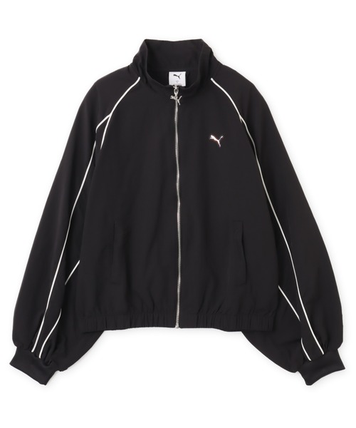 PUMA(プーマ)の「PUMA T7 BALLOON SLEEVE PIPING RELAXED WOVEN TRACK JACKET / プーマ T7 バルーン スリーブ パイピング リラックス トラック ジャケット(ナイロンジャケット・レディース・ブラウン/ブラック・S/M/L)」の1枚目の写真