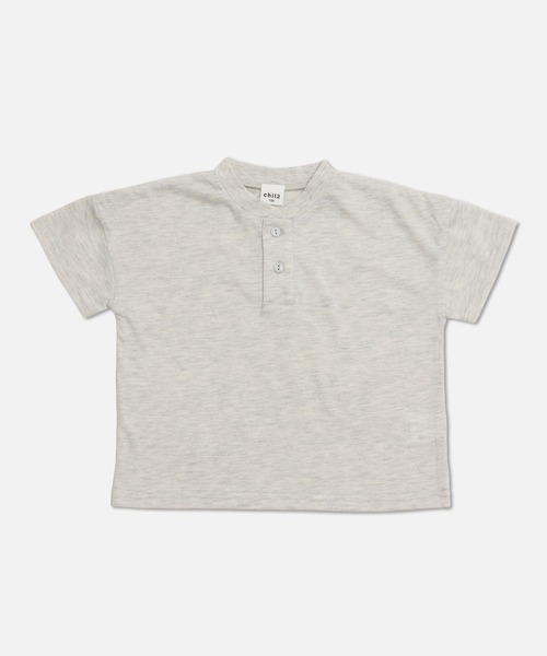 chil2(チルツー)の「ヘンリーネック 半袖Tシャツ(Tシャツ/カットソー・キッズ・ワインレッド/グレイッシュブルー/オートミール/ブラック・120cm/110cm/100cm/150cm/140cm/130cm)」の5枚目の写真