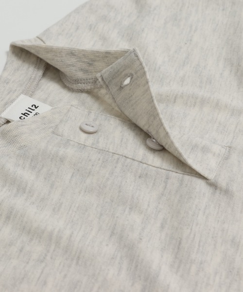 chil2(チルツー)の「ヘンリーネック 半袖Tシャツ(Tシャツ/カットソー・キッズ・ワインレッド/グレイッシュブルー/オートミール/ブラック・120cm/110cm/100cm/150cm/140cm/130cm)」の9枚目の写真