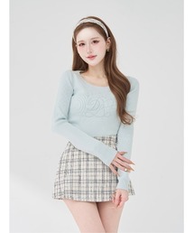 Darich（ダーリッチ）の「エンブロイダリーシグネチャーDRビジューニットトップス（ニット/セーター）」