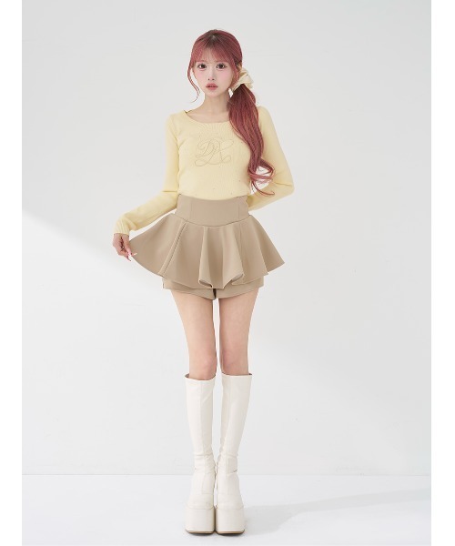 Darich（ダーリッチ）の「エンブロイダリーシグネチャーDRビジューニットトップス（ニット/セーター・レディース・ピンク/ホワイト/イエロー/サックスブルー/ブラック・FREE）」の16枚目の写真