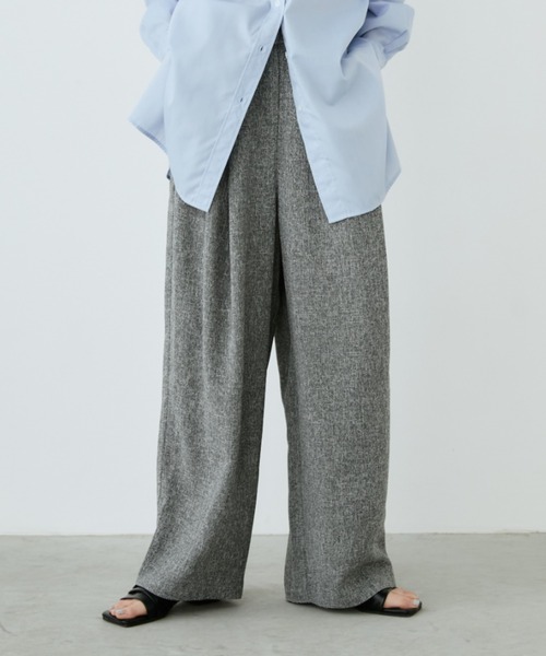 Aunt Marie's（アントマリーズ）の「ミックスツイードツータックスラックスパンツ【セットアップ対応可】（スラックス・レディース・グレー/チャコールグレー/ナチュラル・S/M/L）」の4枚目の写真