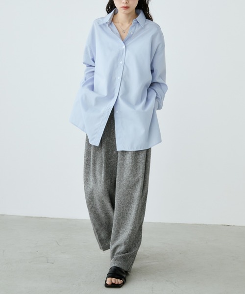 Aunt Marie's（アントマリーズ）の「ミックスツイードツータックスラックスパンツ【セットアップ対応可】（スラックス・レディース・グレー/チャコールグレー/ナチュラル・S/M/L）」の10枚目の写真