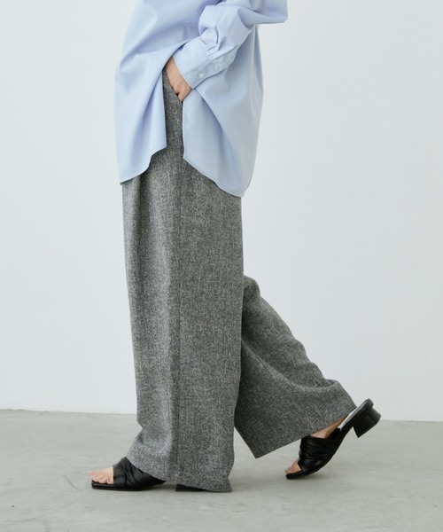Aunt Marie's（アントマリーズ）の「ミックスツイードツータックスラックスパンツ【セットアップ対応可】（スラックス・レディース・グレー/チャコールグレー/ナチュラル・S/M/L）」の5枚目の写真
