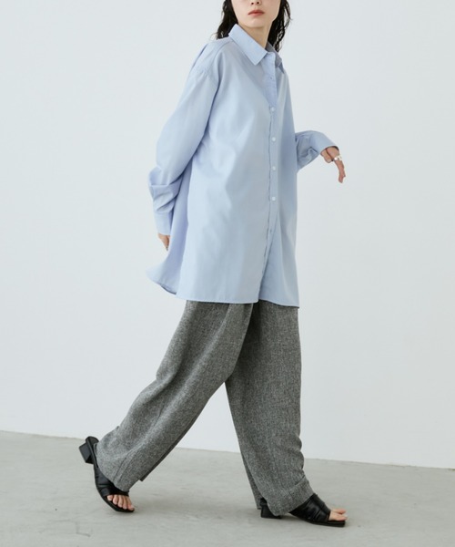 Aunt Marie's（アントマリーズ）の「ミックスツイードツータックスラックスパンツ【セットアップ対応可】（スラックス・レディース・グレー/チャコールグレー/ナチュラル・S/M/L）」の13枚目の写真