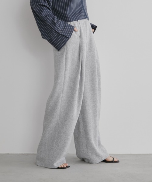 Aunt Marie's（アントマリーズ）の「ミックスツイードツータックスラックスパンツ【セットアップ対応可】（スラックス・レディース・グレー/チャコールグレー/ナチュラル・S/M/L）」の17枚目の写真