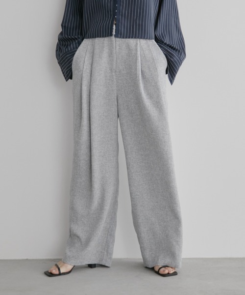 Aunt Marie's（アントマリーズ）の「ミックスツイードツータックスラックスパンツ【セットアップ対応可】（スラックス・レディース・グレー/チャコールグレー/ナチュラル・S/M/L）」の15枚目の写真