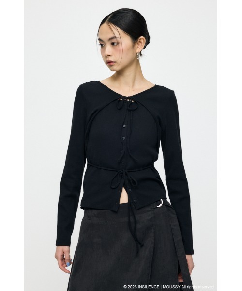 MOUSSY（マウジー）の「INSILENCE LAYER CUT トップス（Tシャツ/カットソー・レディース・ブラック/ライトカーキ/ライトグレー・1/2）」の8枚目の写真