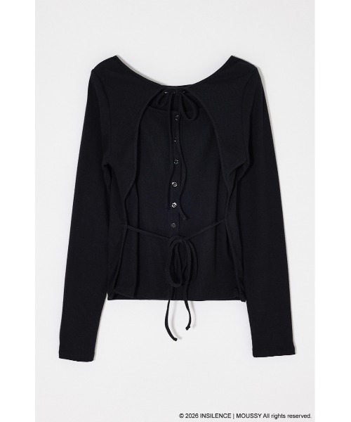 MOUSSY（マウジー）の「INSILENCE LAYER CUT トップス（Tシャツ/カットソー・レディース・ブラック/ライトカーキ/ライトグレー・1/2）」の9枚目の写真