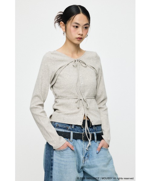 MOUSSY（マウジー）の「INSILENCE LAYER CUT トップス（Tシャツ/カットソー・レディース・ブラック/ライトカーキ/ライトグレー・1/2）」の14枚目の写真