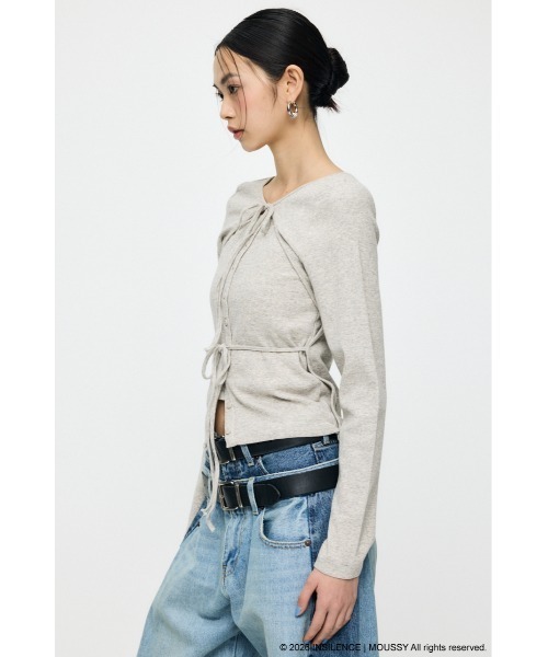 MOUSSY（マウジー）の「INSILENCE LAYER CUT トップス（Tシャツ/カットソー・レディース・ブラック/ライトカーキ/ライトグレー・1/2）」の15枚目の写真