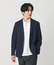 ビューティー＆ユース　上質ジャケット ネイビー UWS / HOME LINE】【春夏】ビジカジセットアップ 1釦ノーカラー