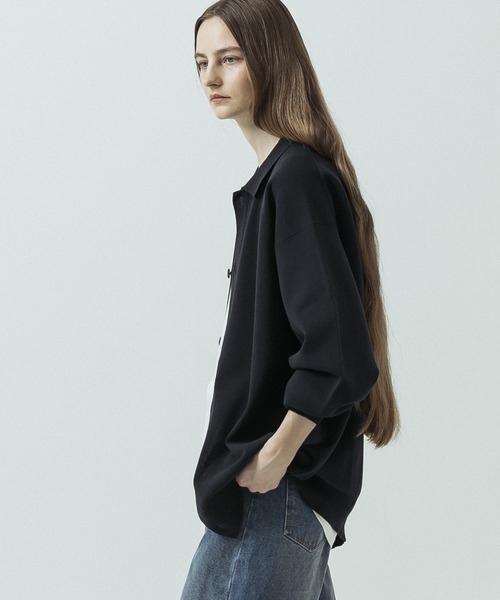 SLICK（スリック）の「【SLICK/スリック】16G Milano Rib Knit Polo Collar Cardigan/16ゲージ ミラノリブ ポロカラーカーディガン（カーディガン/ボレロ・メンズ・ネイビー/ブルー/ヘザーグレー・1/2/3）」の17枚目の写真