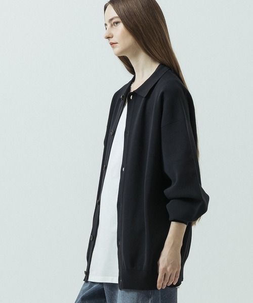 SLICK（スリック）の「【SLICK/スリック】16G Milano Rib Knit Polo Collar Cardigan/16ゲージ ミラノリブ ポロカラーカーディガン（カーディガン/ボレロ・メンズ・ネイビー/ブルー/ヘザーグレー・1/2/3）」の16枚目の写真