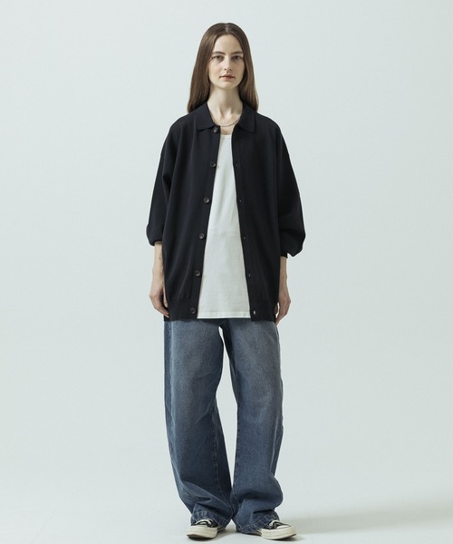 SLICK（スリック）の「【SLICK/スリック】16G Milano Rib Knit Polo Collar Cardigan/16ゲージ ミラノリブ ポロカラーカーディガン（カーディガン/ボレロ・メンズ・ネイビー/ブルー/ヘザーグレー・1/2/3）」の19枚目の写真