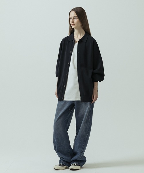 SLICK（スリック）の「【SLICK/スリック】16G Milano Rib Knit Polo Collar Cardigan/16ゲージ ミラノリブ ポロカラーカーディガン（カーディガン/ボレロ・メンズ・ネイビー/ブルー/ヘザーグレー・1/2/3）」の20枚目の写真