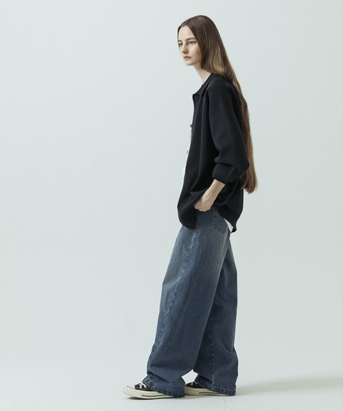 SLICK（スリック）の「【SLICK/スリック】16G Milano Rib Knit Polo Collar Cardigan/16ゲージ ミラノリブ ポロカラーカーディガン（カーディガン/ボレロ・メンズ・ネイビー/ブルー/ヘザーグレー・1/2/3）」の22枚目の写真