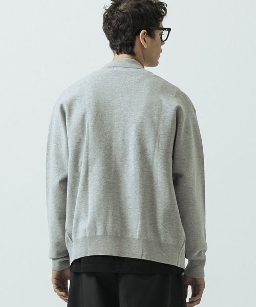 SLICK（スリック）の「【SLICK/スリック】16G Milano Rib Knit Polo Collar Cardigan/16ゲージ ミラノリブ ポロカラーカーディガン（カーディガン/ボレロ・メンズ・ネイビー/ブルー/ヘザーグレー・1/2/3）」の6枚目の写真