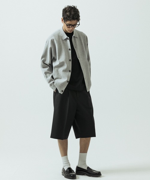 SLICK（スリック）の「【SLICK/スリック】16G Milano Rib Knit Polo Collar Cardigan/16ゲージ ミラノリブ ポロカラーカーディガン（カーディガン/ボレロ・メンズ・ネイビー/ブルー/ヘザーグレー・1/2/3）」の8枚目の写真