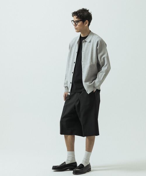 SLICK（スリック）の「【SLICK/スリック】16G Milano Rib Knit Polo Collar Cardigan/16ゲージ ミラノリブ ポロカラーカーディガン（カーディガン/ボレロ・メンズ・ネイビー/ブルー/ヘザーグレー・1/2/3）」の10枚目の写真