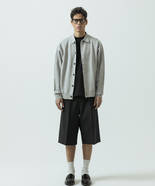 SLICK（スリック）の「【SLICK/スリック】16G Milano Rib Knit Polo Collar Cardigan/16ゲージ ミラノリブ ポロカラーカーディガン（カーディガン/ボレロ・メンズ・ネイビー/ブルー/ヘザーグレー・1/2/3）」の11枚目の写真