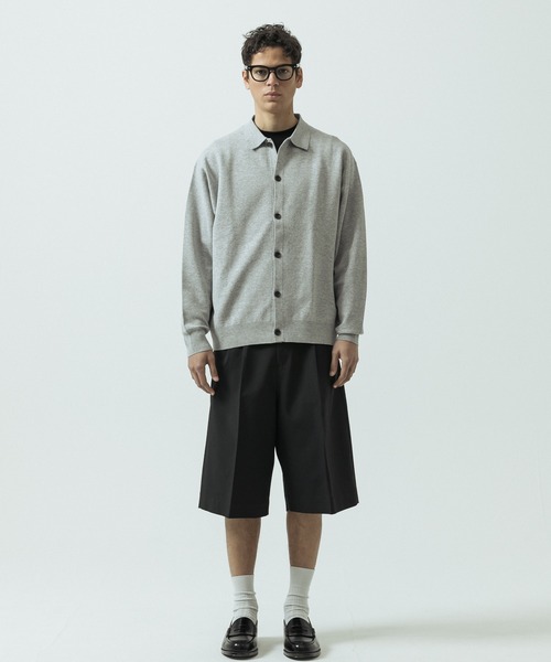 SLICK（スリック）の「【SLICK/スリック】16G Milano Rib Knit Polo Collar Cardigan/16ゲージ ミラノリブ ポロカラーカーディガン（カーディガン/ボレロ・メンズ・ネイビー/ブルー/ヘザーグレー・1/2/3）」の12枚目の写真