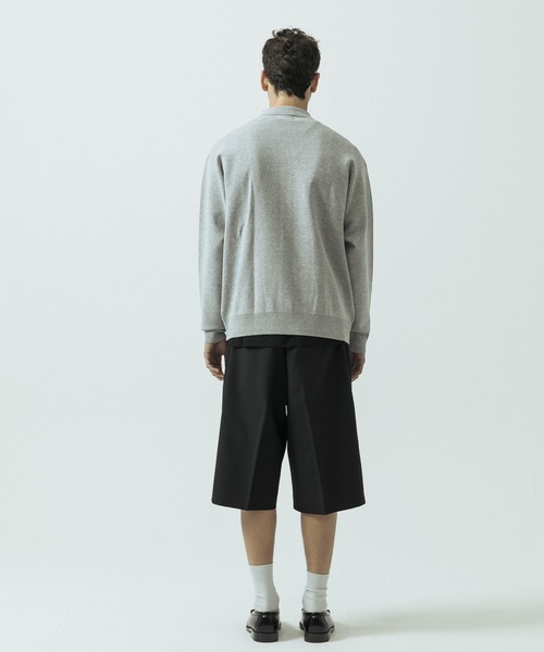 SLICK（スリック）の「【SLICK/スリック】16G Milano Rib Knit Polo Collar Cardigan/16ゲージ ミラノリブ ポロカラーカーディガン（カーディガン/ボレロ・メンズ・ネイビー/ブルー/ヘザーグレー・1/2/3）」の14枚目の写真