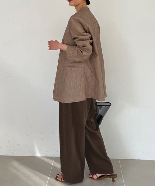 SLOBE IENA（スローブイエナ）の「《3サイズ展開/》ワンタックバレルスラックス（スラックス・レディース・カーキ/ブラウン/ホワイト・38/36/34）」の22枚目の写真