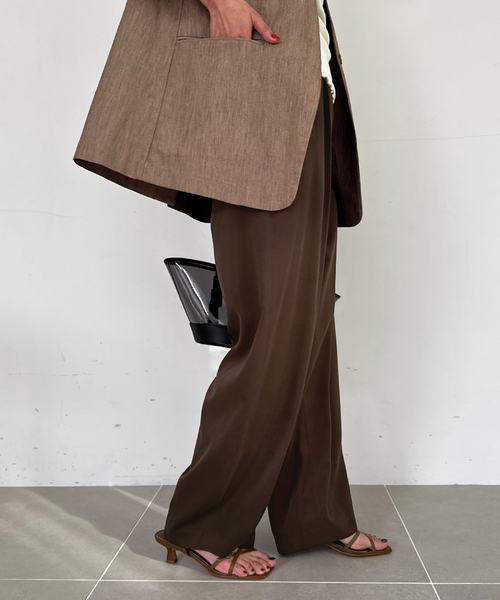 SLOBE IENA（スローブイエナ）の「《3サイズ展開/》ワンタックバレルスラックス（スラックス・レディース・カーキ/ブラウン/ホワイト・38/36/34）」の18枚目の写真